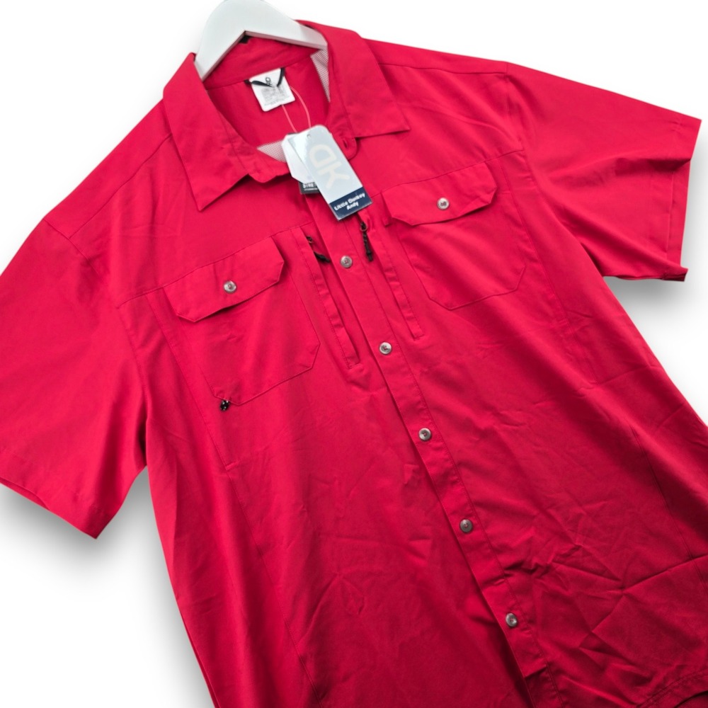 Little Donkey Andy Mens XXL Watermelon Red Fishing Hiking Shirt UPF 50+ Stretch